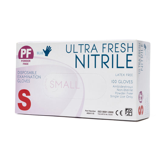 Nitrile Glove Disposable Powder Free Blue Small (100) 11601010