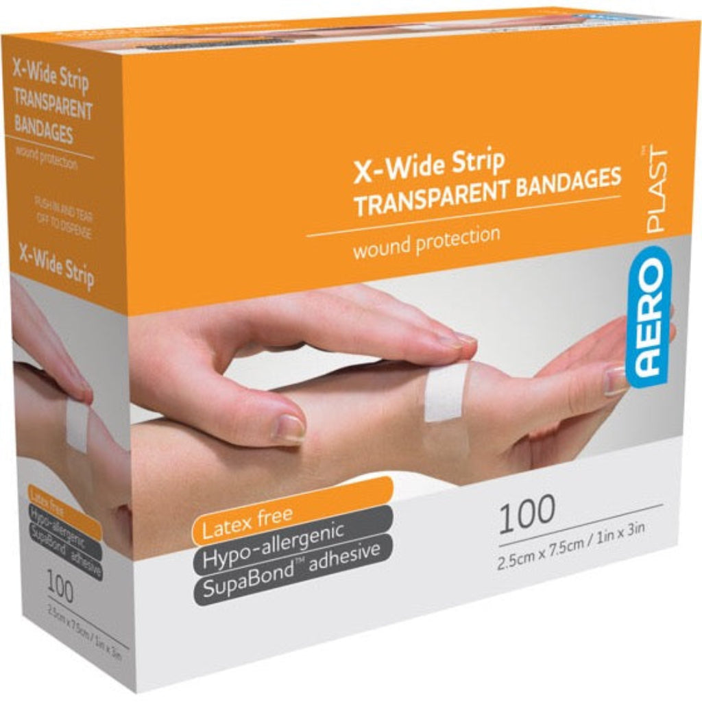 Student First Aid extra wide transparent strips box