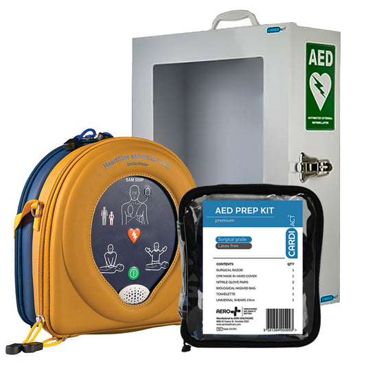 HeartSine Defibrillator (AED) 500P with Case, Cabinet and Prep Kit 11302003