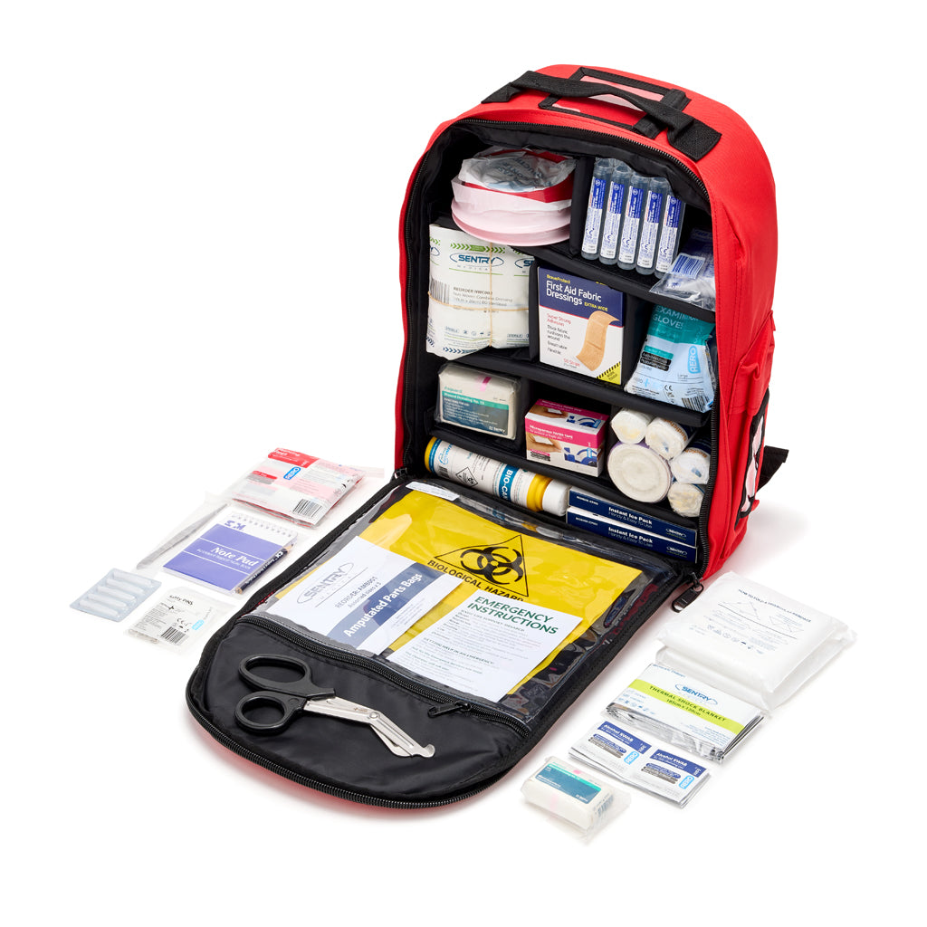 Student First Aid Backpack First Aid Kit open