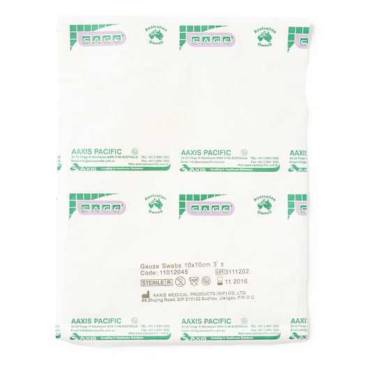 Gauze Swabs Sterile 10cm x 10cm 3 Pack - Wide - Student First Aid